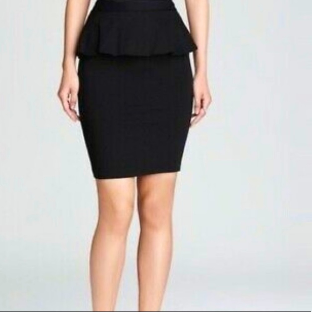 Alice and Olivia (Employed Line) Peplum Skirt Blk